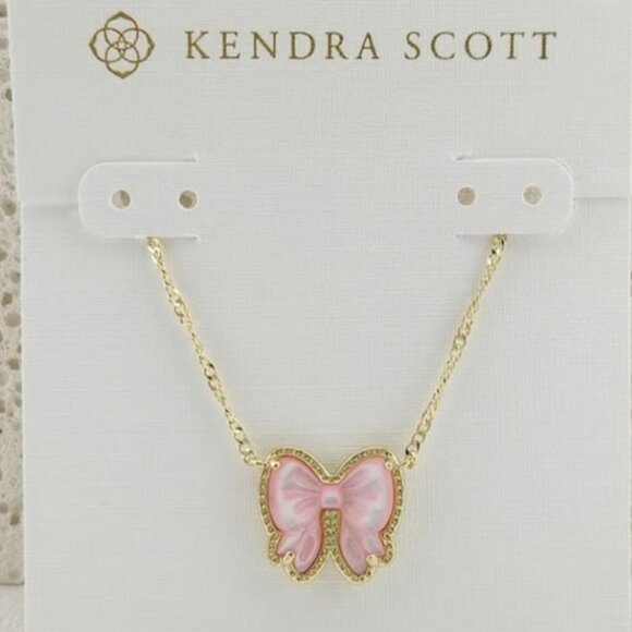 Kendra Scott Jewelry - 💎Kendra Scott Haley Pink Bow Gold Necklace🎀